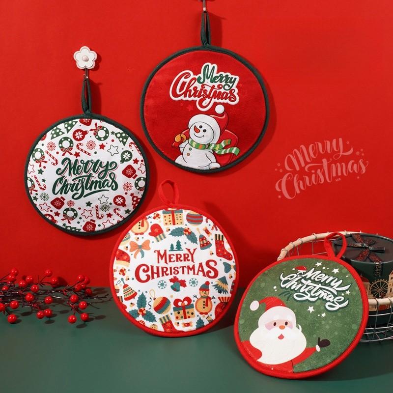 Christmas Hanging Hand Towels Kitchen Hand Towels Holiday Gifts Pendants Accessories Creative Coasters Household Handkerchiefs