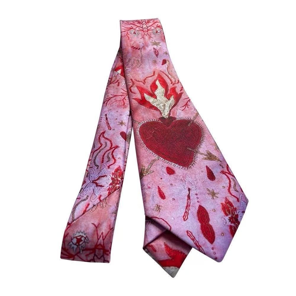 Printing Neck Tie Cherry Shirt Neckties Simple Y2K Neckties  Students