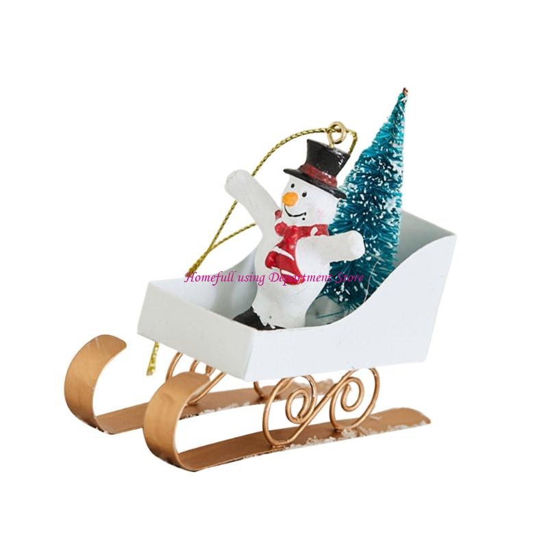 Iron Sleigh Hanging Ornament Christmas Tree Decoration For Mantel Door Entryway