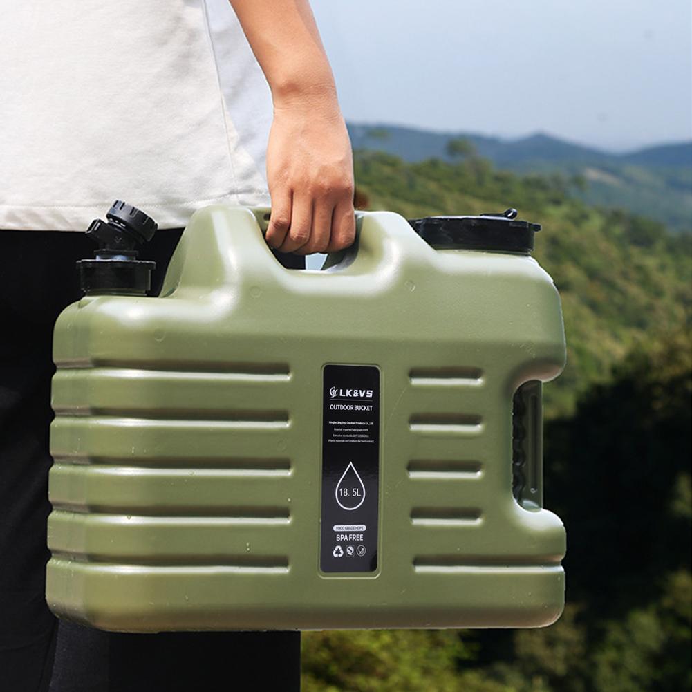 18.5L Water Container No Leakage Portable Camping Water Jug Water Storage Tank with Spigot for Camping Hiking Emergency