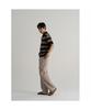 8seconds Fine Touch Cotton Collar Neck Striped Short Sleeve Knit Black