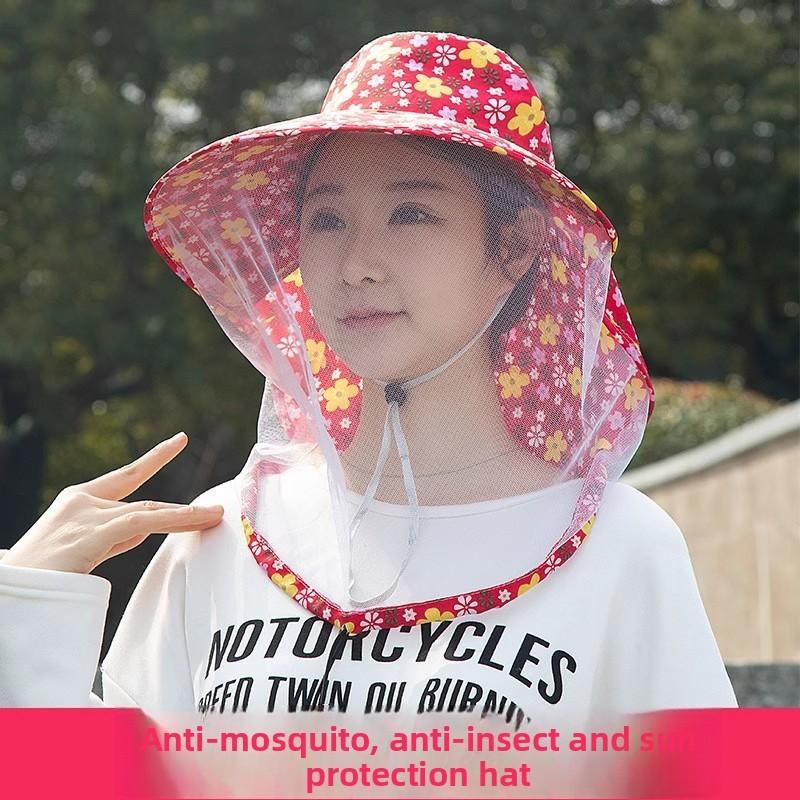 Traditional Farmer Hat With Mesh Face Shield Uv Sun Protection For Outdoor Gardening And Fishing