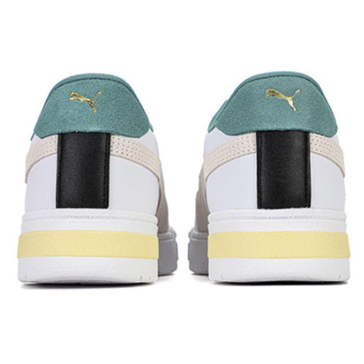 PUMA Suede Leather Mesh Low Top Sneakers White Green Unisex 384214-01