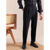 Herren Britischer Italienischer Stil Bügelfrei Hohe Taille Doppelte Falte Business Casual Langes Anzugkleid