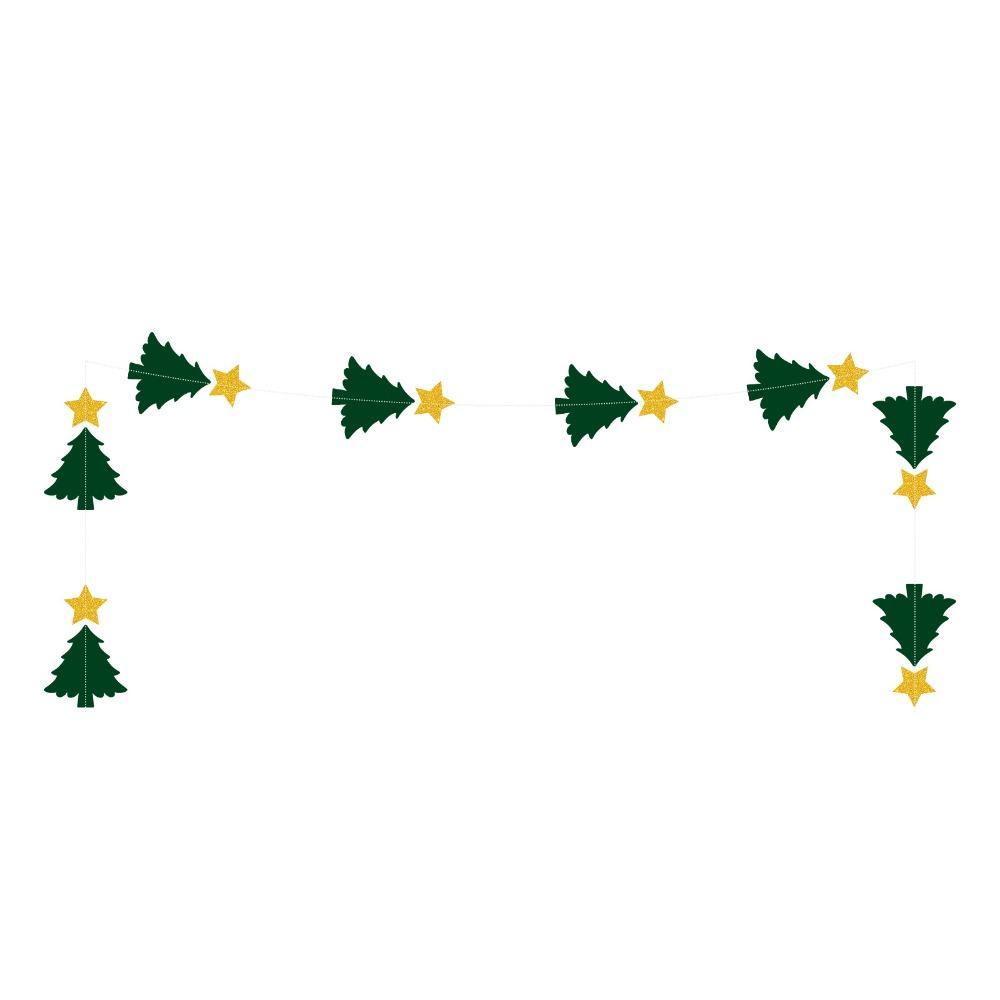 2M Christmas Hanging Streamer Green Hanging Backdrop Decor New Year Party Decoration