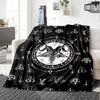 Satan Print Flannel Blanket High Quality Warm Comfortable Cover for All Seasons Perfect for Gifts Home Decor