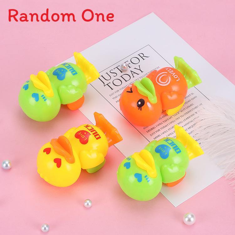Cartoon Mini Plastic Duck Toy With Rolly Function Kids Interactive Play Car