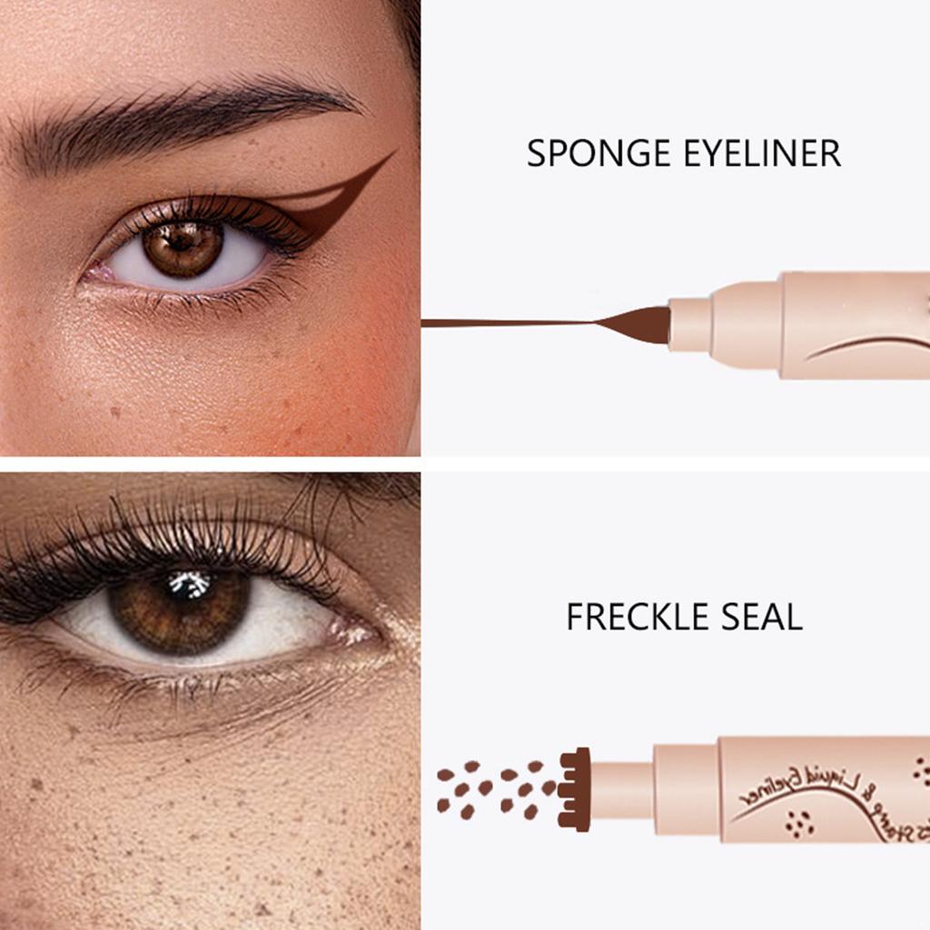 2-in-1 Sommersprossenstift & Eyeliner, Fälschung Stempel Make-up Werkzeug für realistisches Aussehen, Wasserdichte und schnell trocknende Formel, Einfache Anwendung