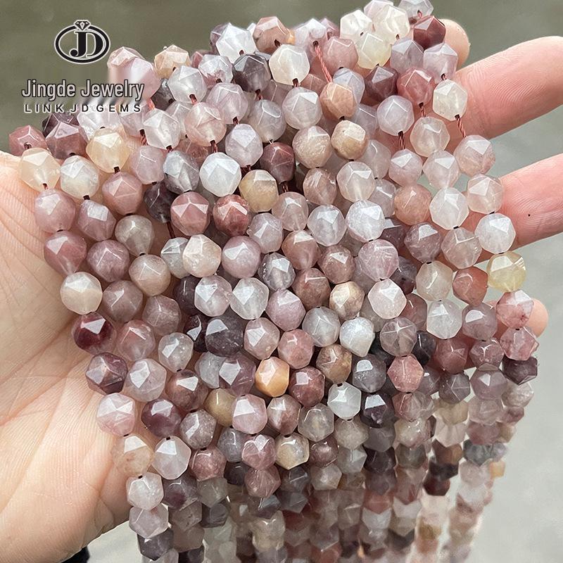 Jingde Jewelry Violet Stone Diamond Faceted Rhombus Beads for DIY Jewelry