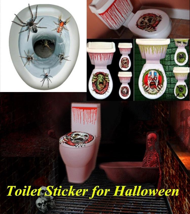 Halloween Home Decoration Horror Toilet Lid Stickers