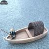 Ocean Landscape Wooden Boat Model Mini Canoe Vintage Decor Fishing Boat Decor Handcrafts Miniatures Boat Model Ornaments
