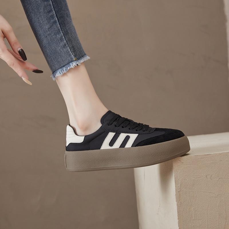 Board Shoes Women's Platform Leather Forrest Gump Shoes Spring and Autumn New Versatile Sports and Leisure Women's Training Shoes