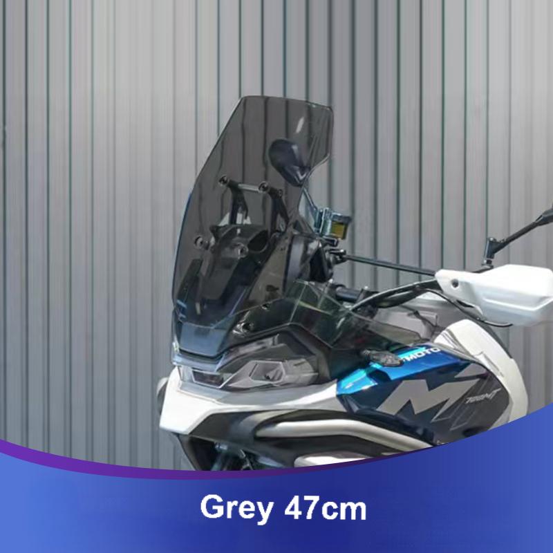 

For CFMOTO 700MT Motorcycle Wind Screen Front Glass Windshield Modification Heightened And Widened Modification deflector A Grey 47cm