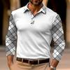 Fashion Men's Long Sleeve Polo Shirt Home Casual Comfortable Long Sleeve Button Down Top
