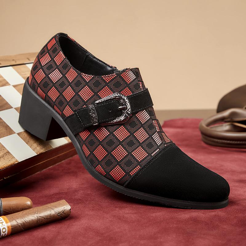 

Fashion New Classic High-heeled Leather Shoes for Men Men Shoes European American Fashion Individuality Cuban Leather Shoes Sizes 39-46 46 вино красного