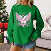 Women's Casual Long Sleeve Printed Pullover Sweatshirt Loose Fit Round Neck Top for Everyday Wear
