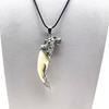 Fashion Brave Men's Pendant Necklace Vintage Bronze Wolf Tooth Alloy Pendant Necklace Fashion Choker Jewelry