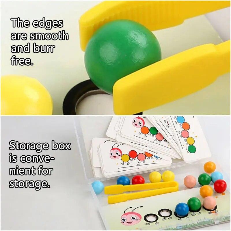 Clip Beads Toys Color Sorting Montessori Toy Educational Preschool Learning Toys Gifts Fine Motor Skill Toy For Preschool Kids