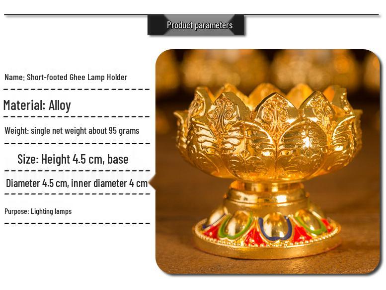 Tybetański Styl Długo Palący Nepalski Lotosowy Uchwyt na Lampę Ghee do Dekoracji Domu