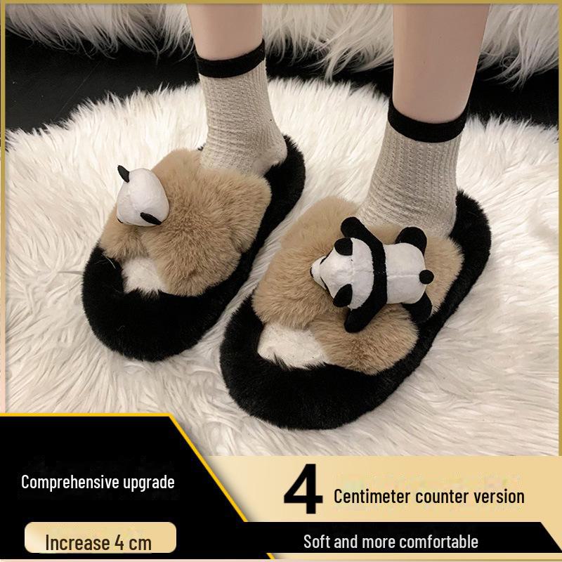 Women's 2023 Autumn Fashionable Thick-Soled Cotton Fur Slippers - Trendy and Stylish Casual Outerwear