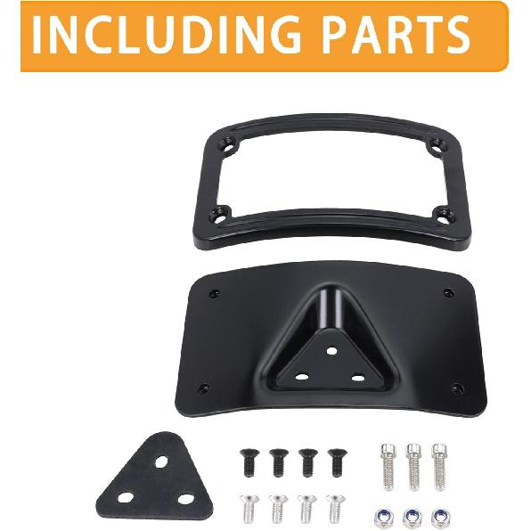 3148 Curved Laydown License Plate Mount With Frame Fit For Harley Davidson License Plate Mount Truck Bracket 3-Hole Relocation Kit