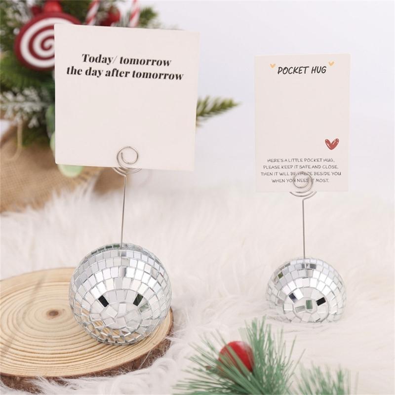 Elegant Disco Namecard For Event Desk Stand Table Number Holders Silver Place Card