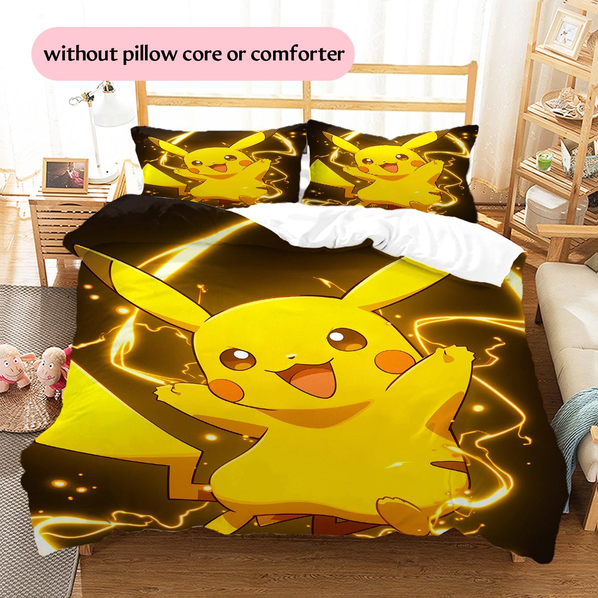 

Pikachu Pattern Bedding Home Decoration Birthday Gift (1 * duvet cover + 2 * pillowcase, without core) 135x200cm