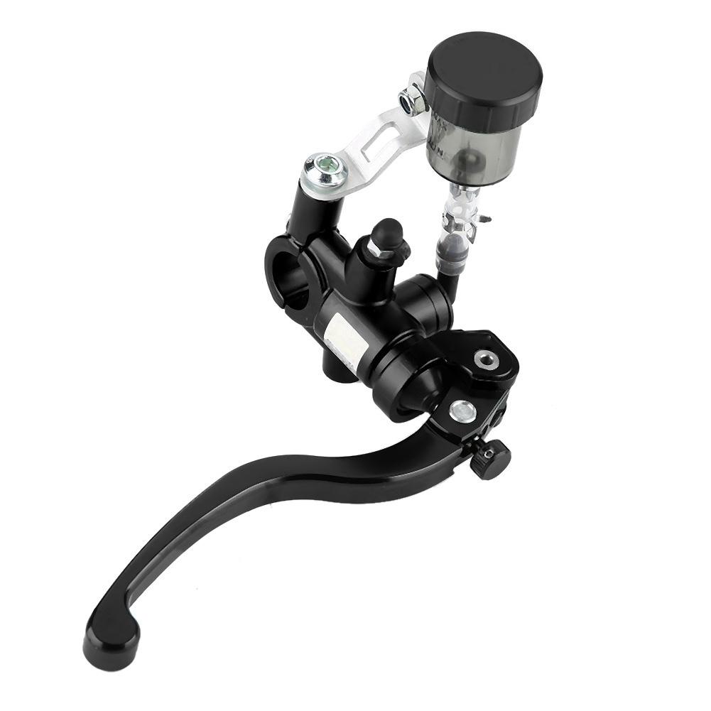 Right Motorcycle Hydraulic Clutch Lever Master Cylinder Straight Push Brake Pump (Black)