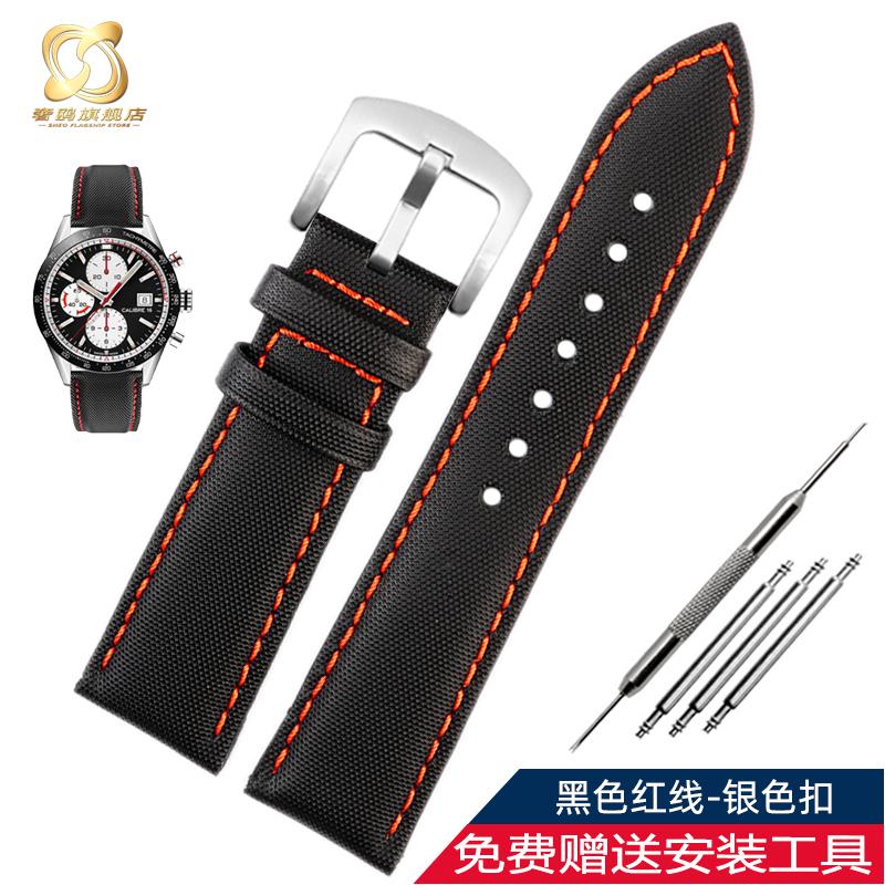 Cinturino Orologio 20 22mm Per Tag Heuer Racing F1 Car Calila seiko mido Citizen Nylon pelle di mucca Fondo Rilascio Rapido Cinturino Orologio bracciale