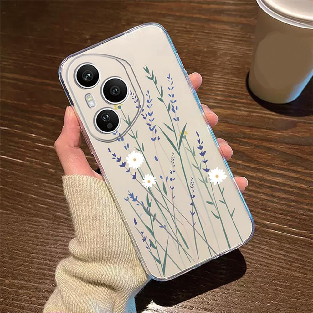 Couple Rose Flower Phone Case For Honor 400 Lite 200 Pro 90 Smart 70 X7 Oil Painting Clear Transparent Soft Cover Honor 400Pro