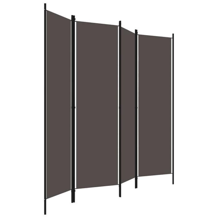 VidaXL Cloison de séparation 4 panneaux Anthracite 200x180 cm