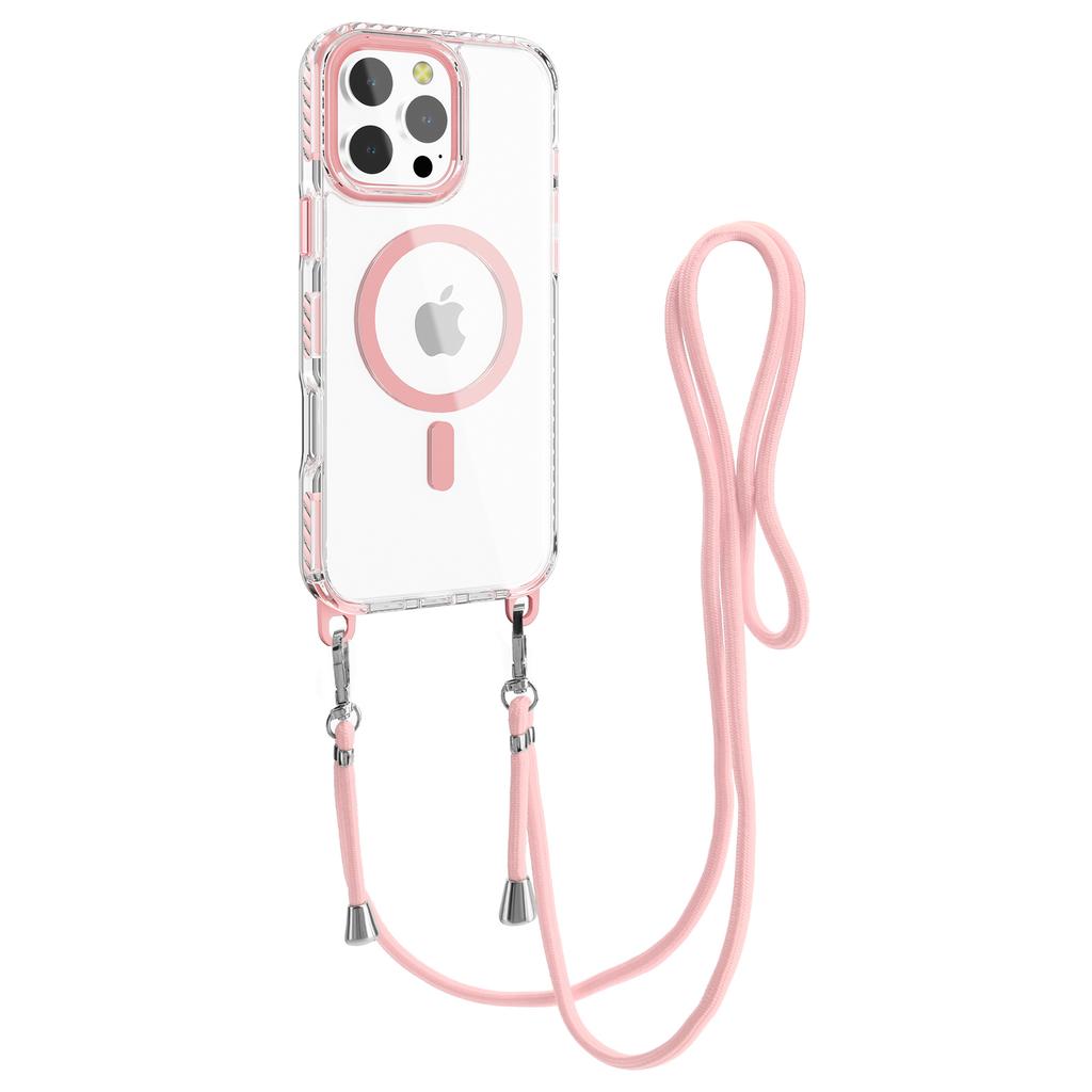 For iPhone 14 Pro Case Compatible with MagSafe PC+TPU Cover with Long Lanyard