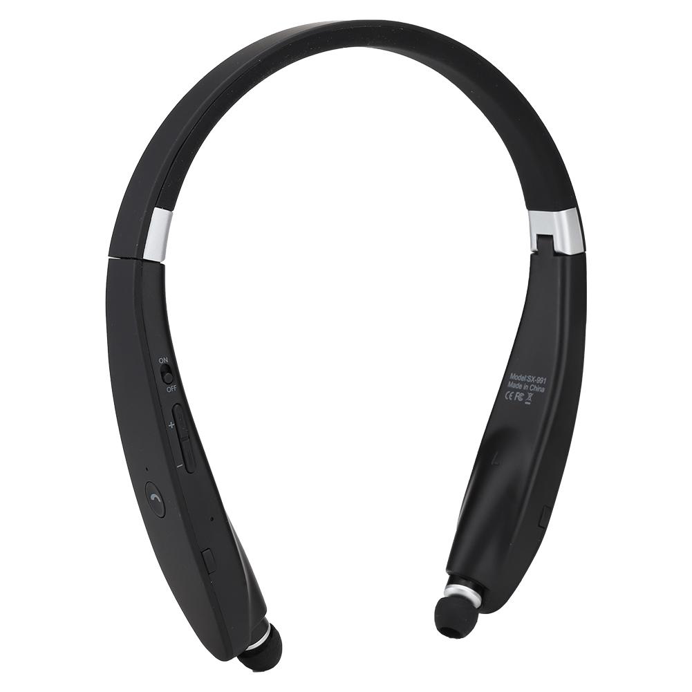 SX 991 Foldable Neck Hanging Type Telescopic Headset Wireless Bluetooth Earphone(Black)