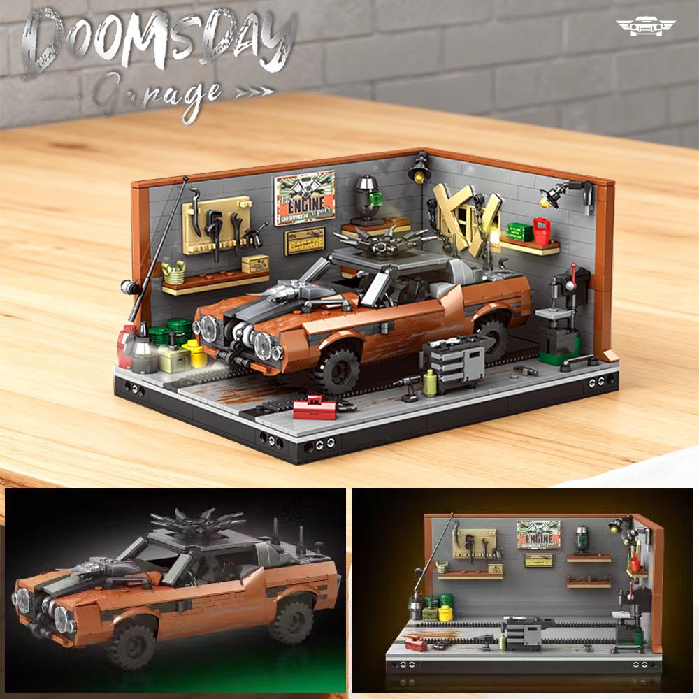 High-Quality 1140Pcs High-Quality Retro High-Quality Garage High-Quality Scene High-Quality Brick High-Quality Set, High-Quality Car High-Quality