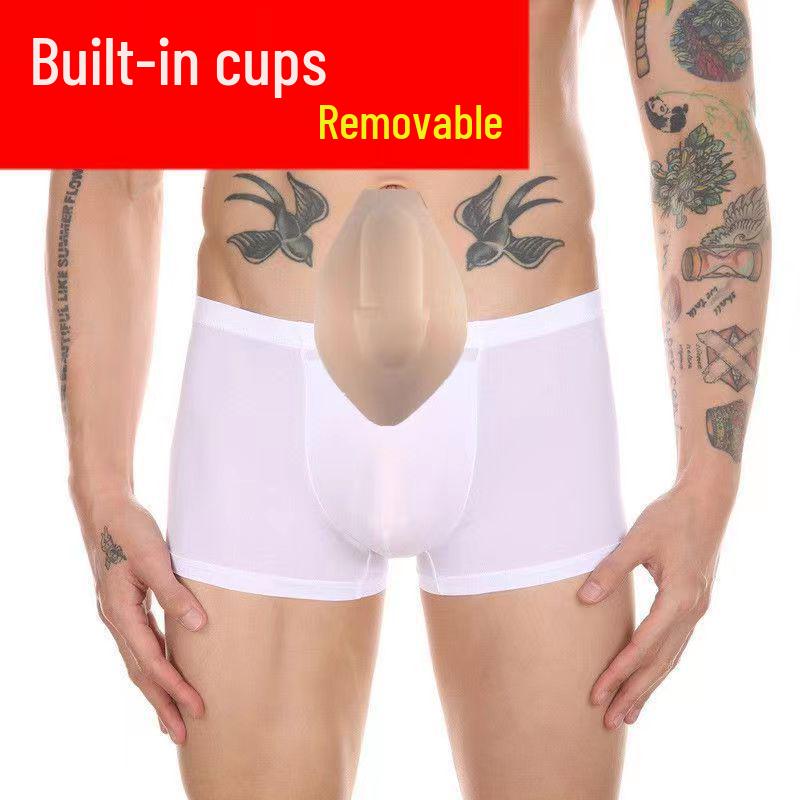 

Мужские сексуальные боксеры-брифы из ледяного шелка с U-выпуклостью - Европейский и американский стиль L