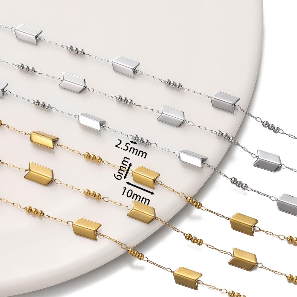 1 Meter Stainless Steel Arrow Shaped Chains Golden Handmade Chains for DIY Necklace Bracelet Jewelry Making Accessories