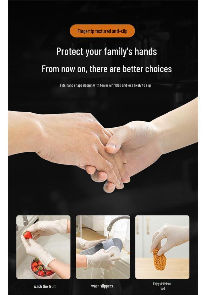 Thickened Food Grade Disposable Nitrile Gloves - Acid & Alkali Resistant, Protective for Household Use, Ideal for Dishwashing