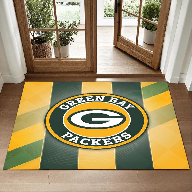 Green Bay Packers Design Crystal Velvet Rug Soft Decorative Mat for Bedroom Entrance