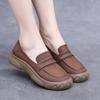 Genuine Leather flat loafers for spring and summer 2025 soft soled comfortable Shoes for mothers Women's shoes slip resistant