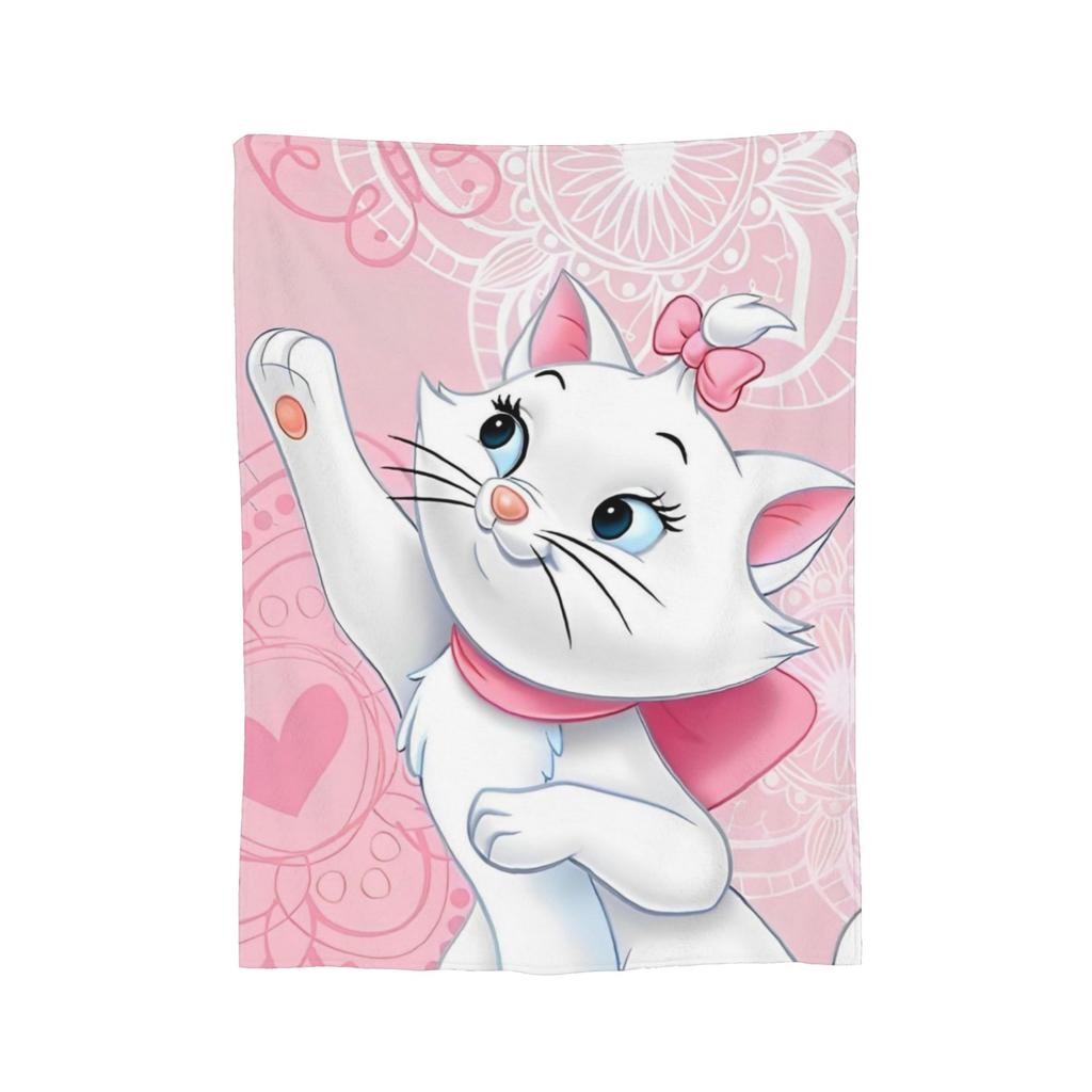 Aristocats Marie Cat Blankets Cartoon Flannel Funny Warm Throw Blankets for Bedspread  Winter,