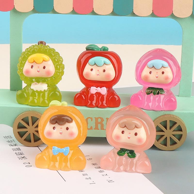 

Мультфильм 3D Фруктовая кукла из смолы Креативные крошечные украшения для поделок Милые миниатюрные украшения из смолы для изготовления ювелирных изделий Фигурка из смолы