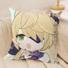 Fischl Cute Cute Genshin Impact Cushion Cover Silky Short Plush Invisible Zipper Dustproof Sofa Pillow Case For Home Decor