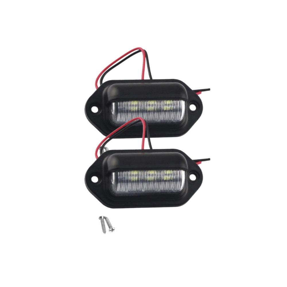 2PCS 6 LED Car License Number Plate Light Bright Tag Lamp for Truck SUV RV Trailer Van Tag Step Lamp Automotive Car Bulbs