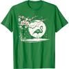 Flamingo Cherry Blossom Graphic Tee Japanese Style Vintage Art Print Casual O-Neck T-Shirt for Men