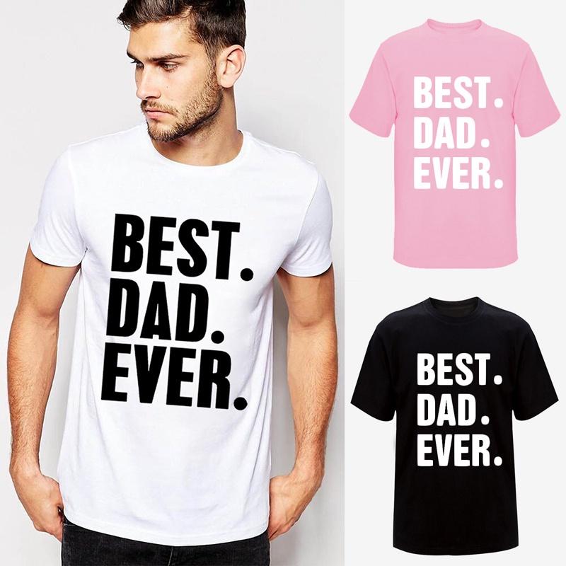 Dad Best Ever Printing Men Casual Tshirt Short Sleeve Summer Cotton Tops Tee