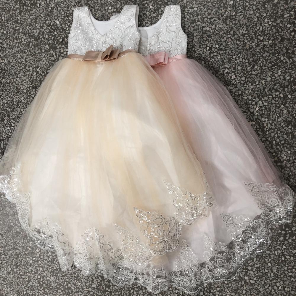 Popular All-Season Puffy Princess Dress for Girls (Ages 3-14) with Train