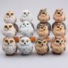 Plug-in Outdoor Courtyard Car Decoration Resin Crafts Owl Ornaments Mini Owl Miniatures Figurine