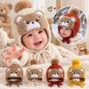 Plush Winter Beanie Cartoon Pom Pom Hat Cute Knitted Hat  Autumn and Winter