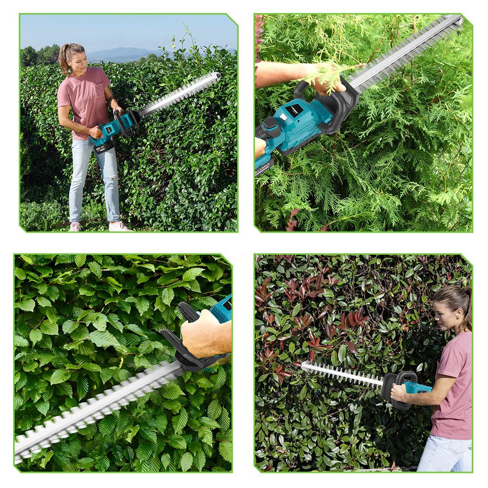 Newbeny Electric Hedge Trimmer 3000RPM Pruning Saw with LED Display Cordless Lawn Mower Garden Tool For Makita 18V Battery Pin