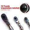 72 Tooth Ratchet Wrench Carbon Steel Flex Head Ratchet Extendable Ratchet  Multifunctional Tools